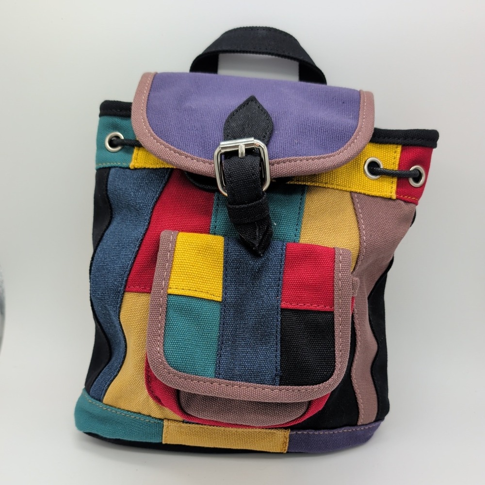 Urban Outfitters Mini Canvas Patchwork Backpack NWT Y2K 90s Grunge Boho Preppy